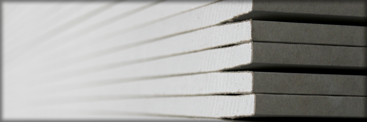Stacked drywall sheets
